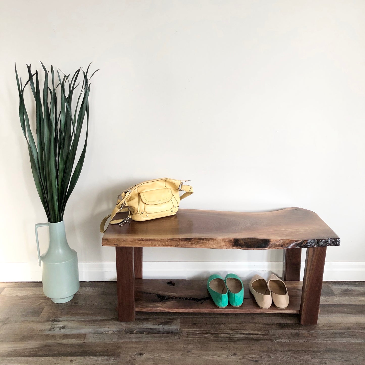Wolseley Bench - Live Edge Wood Entryway Shoe Bench