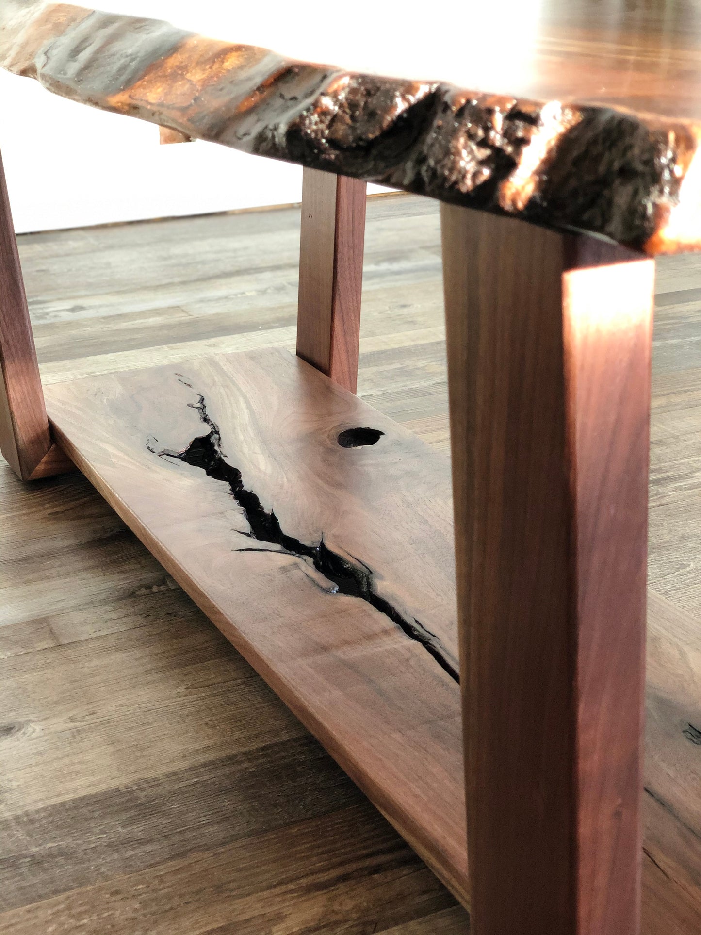 Wolseley Bench - Live Edge Wood Entryway Shoe Bench