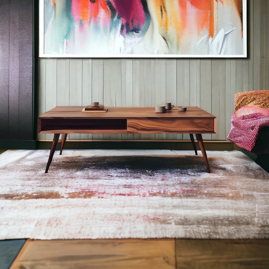 Mid Century Modern Coffee Table, Handmade Wood Coffee Table, Boho Table