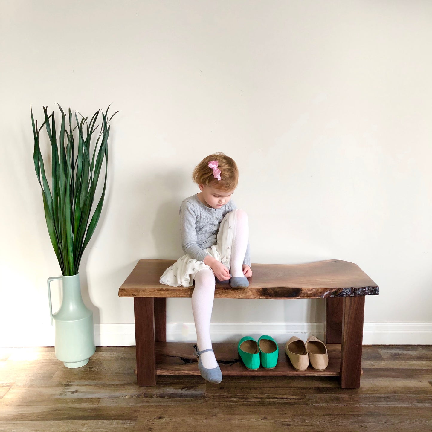 Wolseley Bench - Live Edge Wood Entryway Shoe Bench