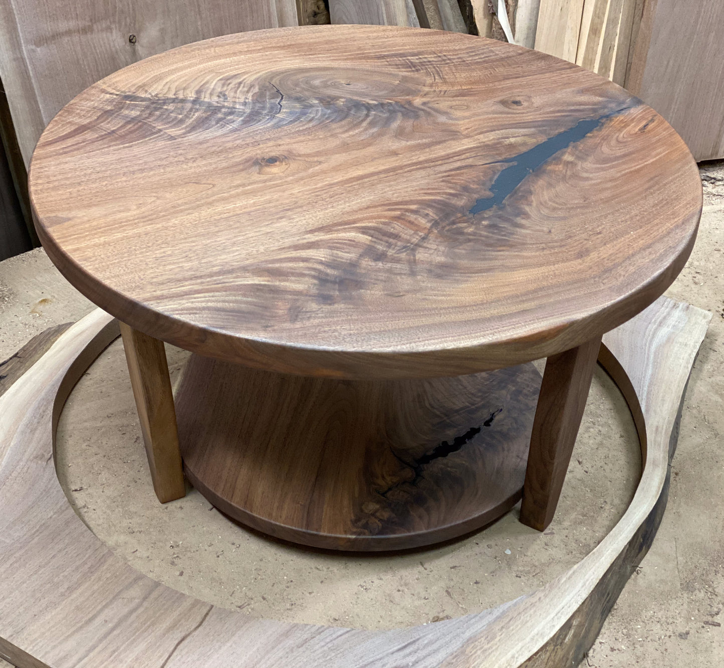 Round Solid Wood Coffee Table